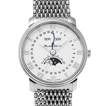 ブランパン ヴィルレ コンプリートカレンダー ムーンフェイズ 6654-1127-MMB ホワイト メンズ 時計 【中古】【wristwatch】