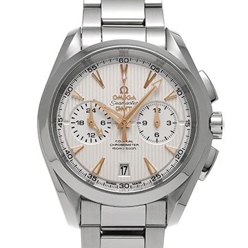 オメガ シーマスター アクアテラ コーアクシャル GMT クロノグラフ 231.10.43.52.02.001 シルバー/ホワイト メンズ 時計 【中古】【wristwatch】