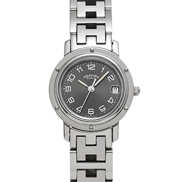 エルメス クリッパー CL4.210 グレー レディース 時計 【中古】【wristwatch】