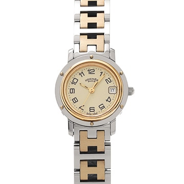 エルメス クリッパー CL4.220 アイボリー レディース 時計 【中古】【wristwatch】