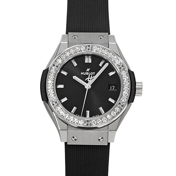 ウブロ クラシック フュージョン チタニウム 591.NX.1470.RX.1204 ブラック レディース 時計 【中古】【wristwatch】