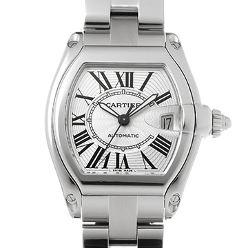カルティエ ロードスター LM W62025V3  シルバー メンズ 時計 【中古】【wristwatch】