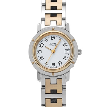 エルメス クリッパー CL4.220.130/3752 ホワイト レディース 時計 【中古】【wristwatch】