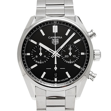 タグ ホイヤー カレラ キャリバーホイヤー02 クロノグラフ CBN2010.BA0642 ブラック メンズ 時計 【中古】【wristwatch】