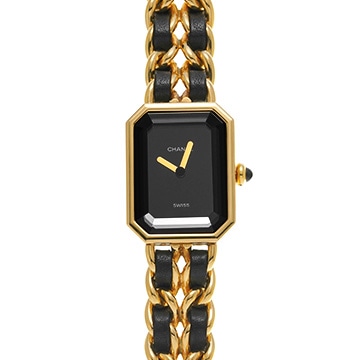 シャネル プルミエール L H0001 ブラック レディース 時計 【中古】【wristwatch】