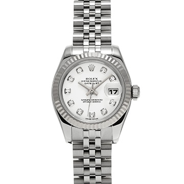 ロレックス デイトジャスト 179174G ホワイト/ダイヤモンド レディース 時計 【中古】【wristwatch】
