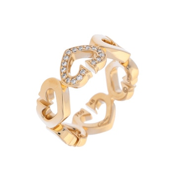 カルティエ Cハートリング #48 ゴールド K18イエローゴールド YG レディース ジュエリー 【中古】【jewelry】