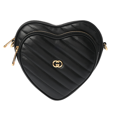 グッチ インターロッキングG ハート ブラック 760175 520981 レザー レディース バッグ 【中古】【bag】