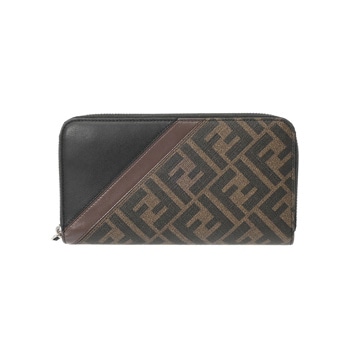 フェンディ ズッカ柄 ジップアラウンド長財布 ブラウン 7M0210-A9XS-209-1835 PVC レディース 財布 【中古】【purse】