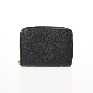 ルイ ヴィトン モノグラムアンプラント ジッピーコインパース  ブラック M60574 レザー レディース 財布 【中古】【purse】