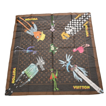 ルイ ヴィトン モノグラム セットマスク バンダナ LVフレンド ブラウン MP2954 コットン77%/シルク23% ユニセックス 【中古】【other】