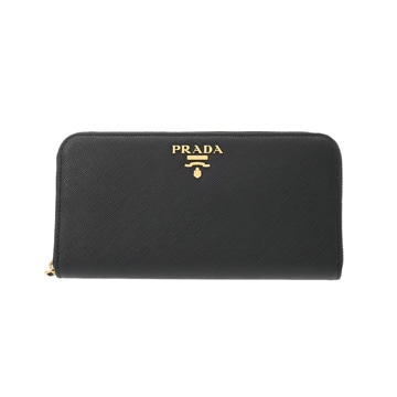 プラダ ジップアラウンド長財布 ブラック 1ML506 サフィアーノレザー レディース 財布 【中古】【purse】