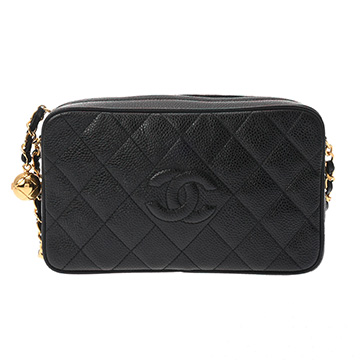 シャネル マトラッセ チェーンショルダー ブラック キャビアスキン レディース バッグ 【中古】【bag】