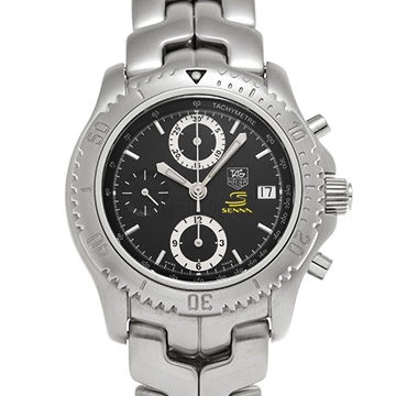 タグ ホイヤー リンク キャリバー16 クロノグラフ アイルトン・セナ CT5114.BA0550 ブラック メンズ 時計 【中古】【wristwatch】