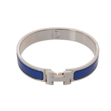 エルメス クリックH ブルー/シルバー金具 エナメル ユニセックス ジュエリー 【中古】【jewelry】