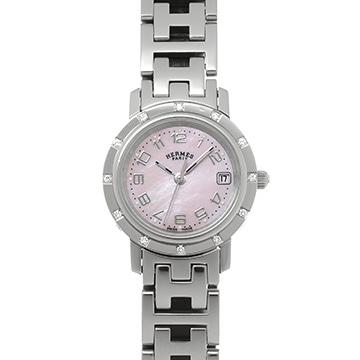 エルメス クリッパー ナクレ CL4.230 ピンクシェル レディース 時計 【中古】【wristwatch】