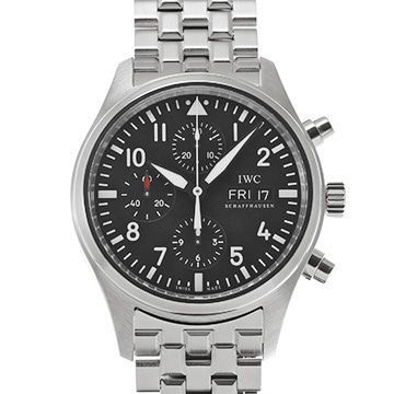 IWC パイロットウォッチ クロノグラフ IW371704 ブラック メンズ 時計 【中古】【wristwatch】