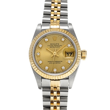 ロレックス デイトジャスト 69173G シャンパン/ダイヤモンド レディース 時計 【中古】【wristwatch】