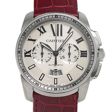 カルティエ カリブル ドゥ カルティエ クロノグラフ W7100046 シルバー メンズ 時計 【中古】【wristwatch】