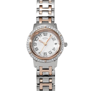 エルメス クリッパー CP1.222 ホワイトシェル レディース 時計 【中古】【wristwatch】