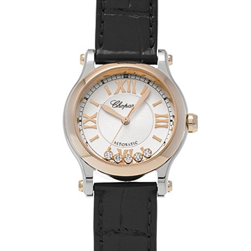 ショパール ハッピースポーツ 278573-6001 シルバー/ダイヤモンド レディース 時計 【中古】【wristwatch】