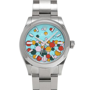 ロレックス オイスターパーペチュアル 31 277200 ターコイズブルー セレブレーションモチーフ ユニセックス 時計 【中古】【wristwatch】