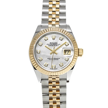 ロレックス レディ デイトジャスト 28 279173NG ホワイトシェル/ダイヤモンド レディース 時計 【中古】【wristwatch】