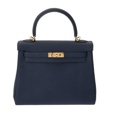 エルメス ケリー 25 内縫い 2WAY   ブルーサフィール トゴ レディース バッグ 【中古】【bag】