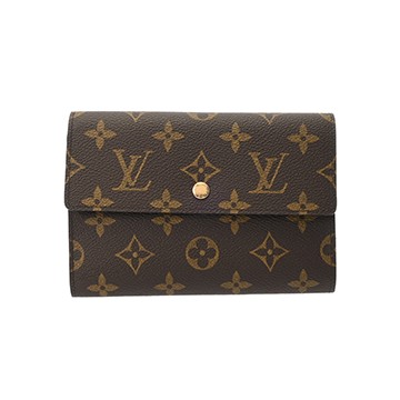 ルイ ヴィトン モノグラム ポルトトレゾール エテュイパピエ ブラウン M61202 モノグラムキャンバス レディース 財布 【中古】【purse】