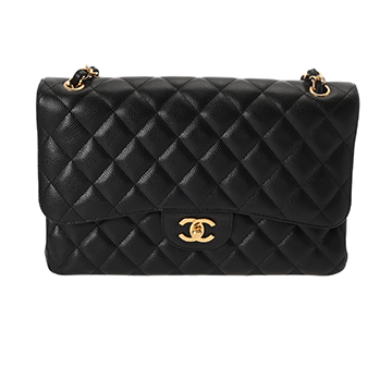 シャネル マトラッセ WフラップWチェーンショルダー 30 ブラック A58600 キャビアスキン レディース バッグ 【中古】【bag】