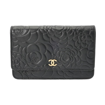 シャネル カメリア ブラック A47421 カーフスキン レディース バッグ 【中古】【bag】