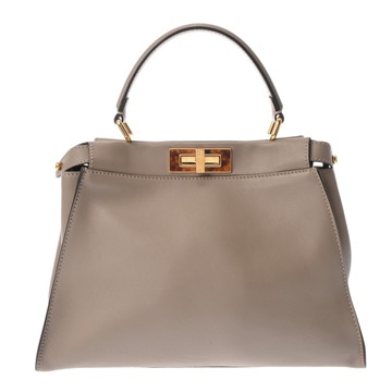 フェンディ ピーカブー ミディアム グレー 8BN290-3ZL-159-0501 レザー レディース バッグ 【中古】【bag】