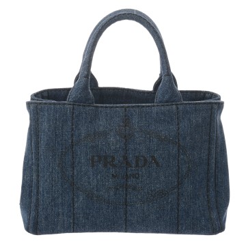 プラダ カナパトート デニムブルー 1BG439 キャンバス レディース バッグ 【中古】【bag】