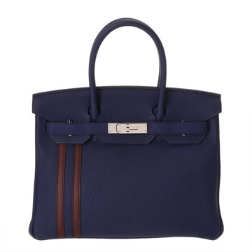 エルメス バーキン 30 オフィサー ブルーアンクル/ルージュアッシュ トゴ ユニセックス バッグ 【中古】【bag】