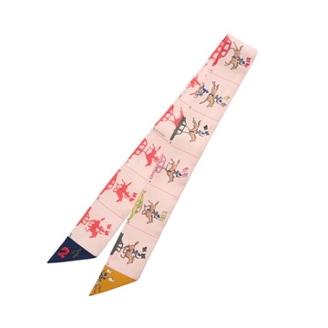 エルメス ツイリー HERMES PARADE ピンク/マルチカラー シルク100％ レディース 【未使用】【other】