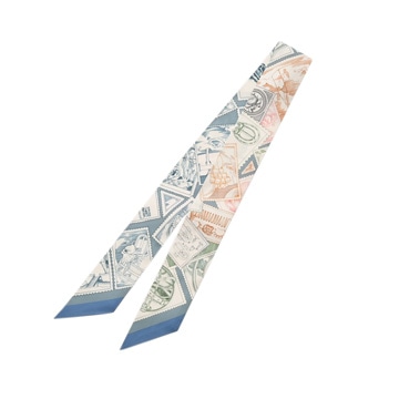 エルメス ツイリー STAMPS OF FAUBOURG ホワイト/マルチカラー シルク100％ レディース 【未使用】【other】