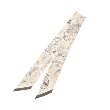 エルメス ツイリー STAMPS OF FAUBOURG クリーム系/マルチカラー シルク100％ レディース 【未使用】【other】