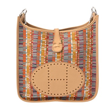 エルメス ネオエヴリン PM  マルチカラー/タバックキャメル トワルオフィシエ/ヴォースイフト レディース バッグ 【中古】【bag】