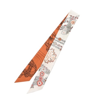 エルメス ツイリー BRIDES DE GALA EN FLEURS ホワイト/ブラウン/マルチカラー シルク100％ レディース 【未使用】【other】