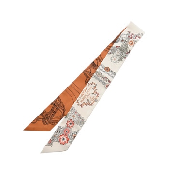 エルメス ツイリー BRIDES DE GALA EN FLEURS ホワイト/ブラウン/マルチカラー シルク100％ レディース 【未使用】【other】