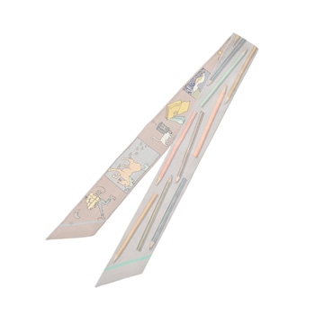 エルメス ツイリー A VOS CRAYONS グレー系/マルチカラー シルク100％ レディース 【未使用】【other】