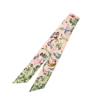 エルメス ツイリー EQUATEUR ピンク/グリーン/マルチカラー シルク100％ レディース 【未使用】【other】