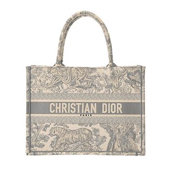 ディオール ブックトートバッグ ミディアム エクリュホワイト/グレー M1296ZRGO_M20I トワルドジュイ キャンバス レディース バッグ 【中古】【bag】