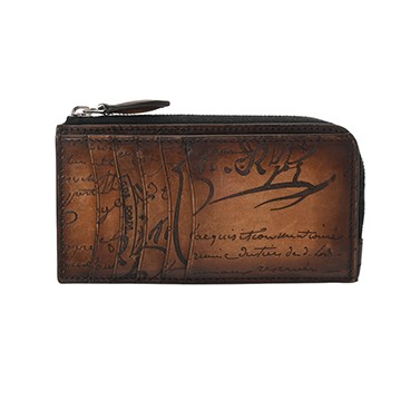 ベルルッティ カリグラフィ フラグメントケース ブラウン レザー メンズ 財布 【中古】【purse】