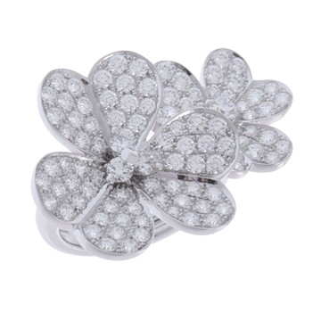 ヴァン クリーフ&アーペル フリヴォル アントレ レ ドア リング #48 パヴェ シルバー VCARB67548 K18ホワイトゴールド WG レディース ジュエリー 【中古】【jewelry】