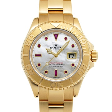 ロレックス ヨットマスター 16628NGR ホワイトシェル/ルビー メンズ 時計 【中古】【wristwatch】