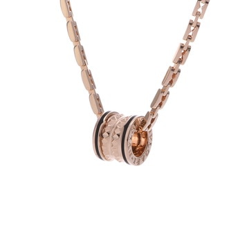 ブルガリ B.ZERO1 ロック ネックレス ゴールド 358224 K18ピンクゴールド PG/ブラックセラミック ユニセックス ジュエリー 【中古】【jewelry】