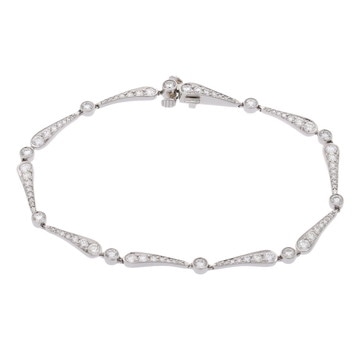 ティファニー ジャズグラジュエイテッド ブレスレット シルバー Pt950プラチナ レディース ジュエリー 【中古】【jewelry】