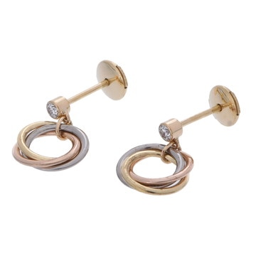 カルティエ トリニティピアス 1PD ゴールド K18イエローゴールド YG/K18ピンクゴールド PG/K18ホワイトゴールド レディース ジュエリー 【中古】【jewelry】