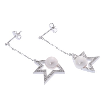 タサキ コメットプラス ピアス シルバー E-4347 K18ホワイトゴールド WG/パール レディース ジュエリー 【中古】【jewelry】